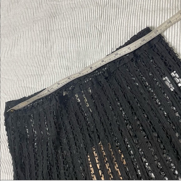 Black Lace Slit Maxi Skirt Coverup S5-9 - Picture 6 of 9